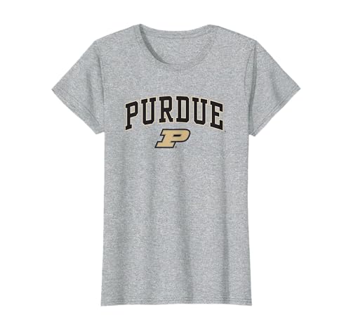 Purdue Boilermakers Womens Arch Over Heather Gray T-Shirt