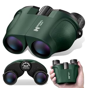 Small Compact Binoculars Adults Kids – 20×25 Mini Pocket Binocular for Bird Watching, Waterproof Portable Powerful Binocular, Lightweight High Powered Easy Focus Binoculars for Concert, Outdoor Hiking