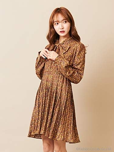 Amazon Co Jp Titty Co ティティー アンド コー 花柄ボウタイワンピース ブラウン M 服 ファッション小物