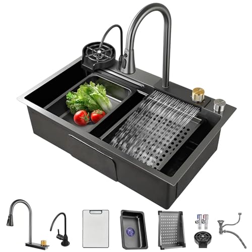 Evier Cuisine 1 bac Inox 60 x 46 x 20cm Professionnel Lavabo Acier Inoxydable Robinet et...