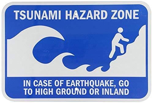 Warning Sign Tsunami Hazard Zone with Graphic Road Sign Business Sign 8X12 Inches Aluminum Metal Tin Sign Z0387 Warning Sign Tsunami Hazard Zone with Graphic Road Sign Business Sign 8X12 Inches Aluminum Metal Tin Sign Z0387