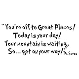 NYKKOLA Dr Seuss You're Off to A Great Places Wall Art Vinyl Decals Stickers Quotes and Sayings Home...