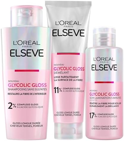 Transformez vos cheveux ternes en une cascade de brillance avec la routine capillaire complète Elseve Glycolic Gloss de