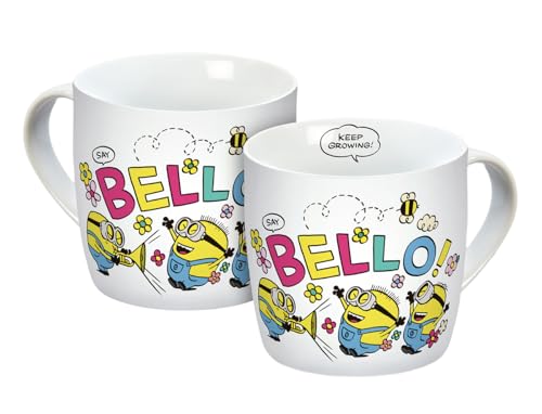 Gedalabels Taza de porcelana con diseño de Minions Bellospring, 330 ml, multicolor Gedalabels Taza de porcelana con diseño de Minions Bellospring, 330 ml, multicolor