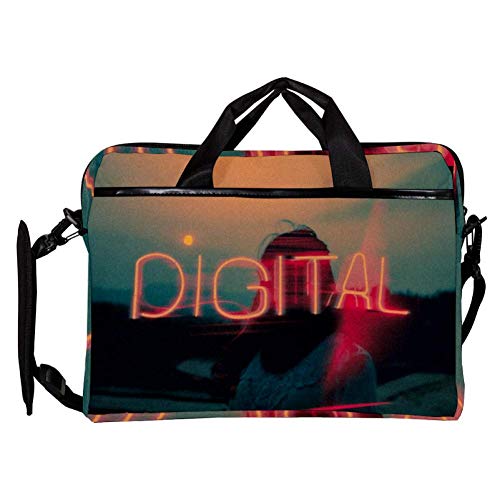 Bolso de portátil de 14 a 15,4 pulgadas con estampado original de neón digital 3