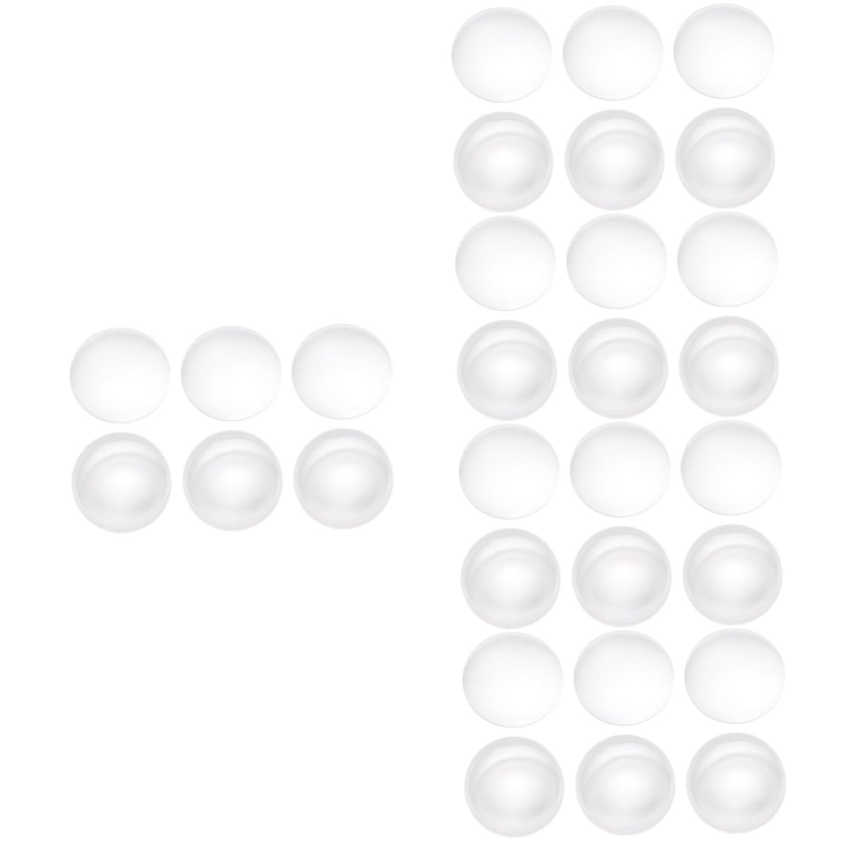 FUNOMOCYA 5sets Double Convex Glass Lens 42mm Diameter Focal Length 42mm Easy Clean for Instruments Photography 6pcs*5