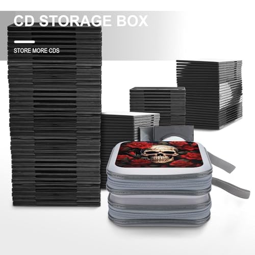 Almacenamiento portátil CD DVD rosa con capacidad para 40 discos 7