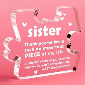 Sister Gifts from Sister, Sister Birthday Gift Ideas, Big Sister Little Sister Gifts from Brother Soul Sister Mother’s Day Gifts for Unbiological Sister Gifts for Women Acrylic Plaque Desk Signs