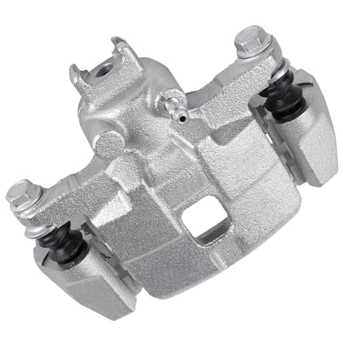 Image of Detroit Axle - Rear Right Brake Caliper for 2002 2003 Subaru Impreza [RS, WRX; Casting No. 3818], Passenger Side Disc Brake Caliper with Bracket Replacement