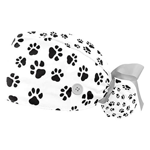 Casquettes de travail ajustables et anti-transpiration avec motifs pattes d'animaux