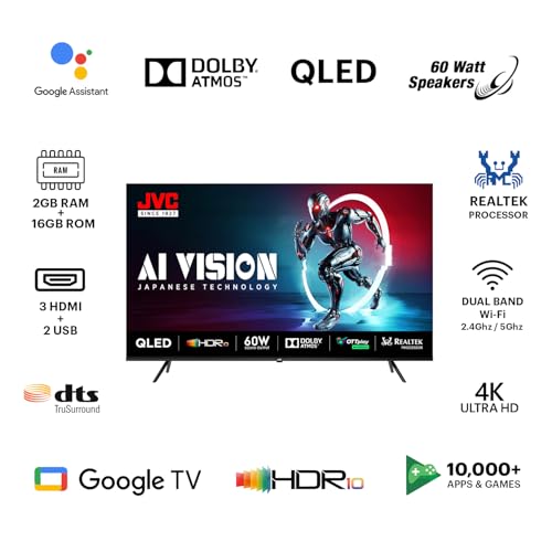Image of JVC 140 cm (55 inches) AI Vision Series QLED Google TV LT-55NQ7165C (Black)