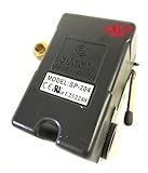 Heavy Duty Air Pressure Switch Sunny L4, 4 port, 95-125 PSI, 25 Amp, Auto/Off Cut-Out Lever