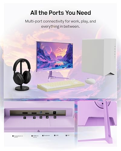 Image of Pixio PX249 Wave Purple 24 inch 240Hz Refresh Rate FHD 1080p Resolution Fast IPS Panel 1ms GTG Response Time Built-in Speakers Gaming Monitor with Adaptive Sync