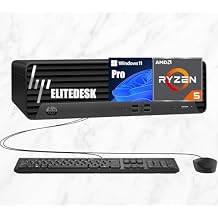 HP Elite 805 G9 SFF Business Desktop Computer | AMD Ryzen 5, 6-Core CPU Up to 5.0GHz, Beat Intel i7-1255U | 16GB DDR5 RAM, 256GB SSD | Radeon 740M Graphics | Wired KB & Mouse | AI-Powered NPU