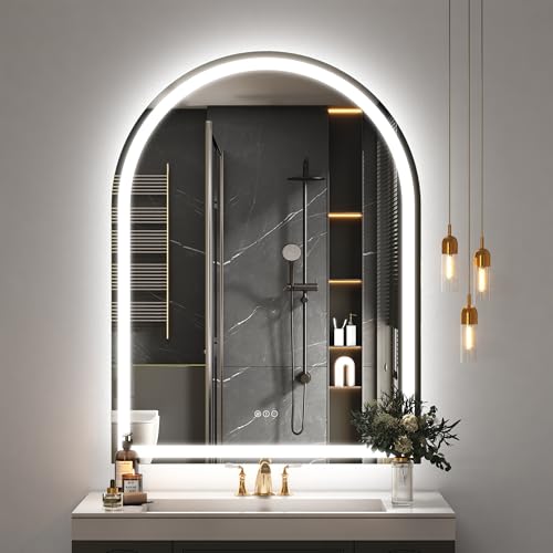 Image of 36x48 Inch Arched LED Bathroom Mirror