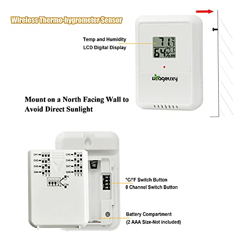 Urageuxy Home WiFi Weather Station Smart 10 Inch Color Display Console with Wireless Weather Forecast Outdoor Sensors - Thumbnail 7