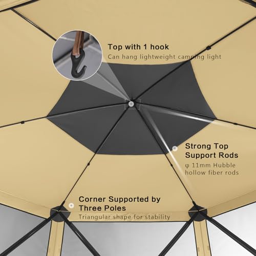 Image of MASTERCANOPY 10x10 Pop Up Gazebo Screen Room with Netting Beige