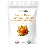 Freeze Dried Powdered Dried Eggs, Grade A Eggs, Grass Fed Pasture Raised, 70 Servings, MRE Food Supply, Camping Essentials, 25+ Years Shelf Life, Emergency Food Supply, 32 OZ