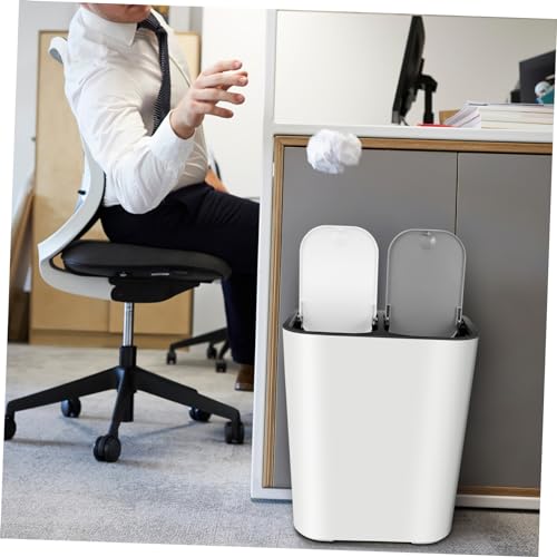 Caneca de basura dual con tapa y compartimentos, 15 L miniatura 6