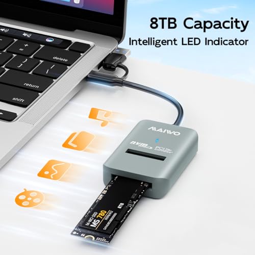 Adaptador MAIWO M.2 NVMe a USB con carcasa 8TB miniatura 4