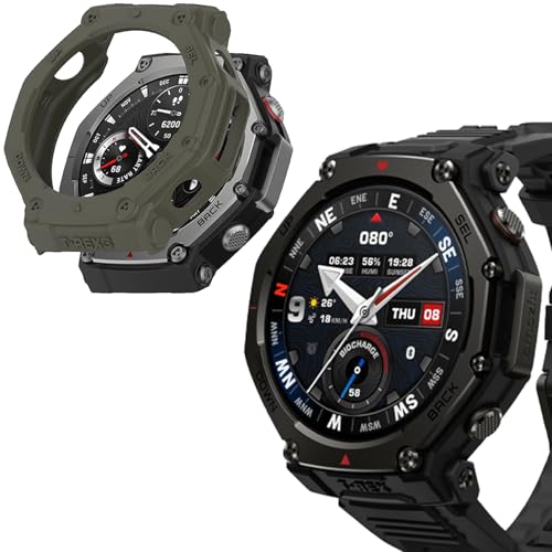 Amazfit T-Rex 3 Pro 48MM p P[X یJo[ h VfUC 3DpGbW SpinoArmor ^ PCގ Sʕی ȒP ϋv ϏՌ h~ ubN Ή Amazfit T-Rex 3 Pro 48M