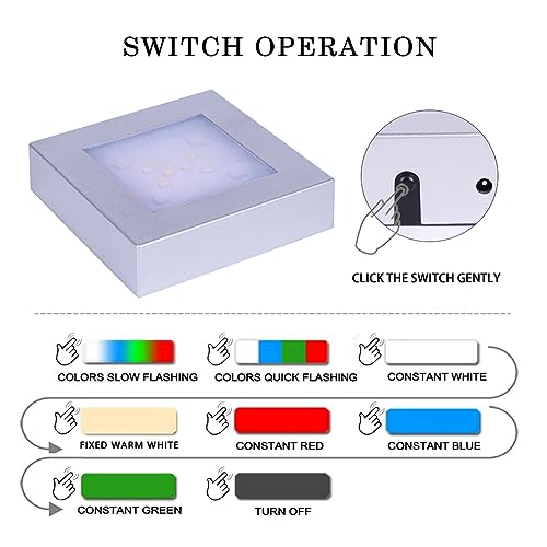 image for PHOSOK LED Multimodal Multicolor Light Stand Base Silver - Square Disp