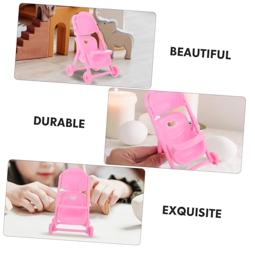 UPKOCH 4 Stück Teiliges Puppenwagen aus Robustem Abs Kunststoff Dekorativer Mini Buggy in Rollenspielzubehör für Mädchen Kreativität und Hand Auge Koordination – Bild 5