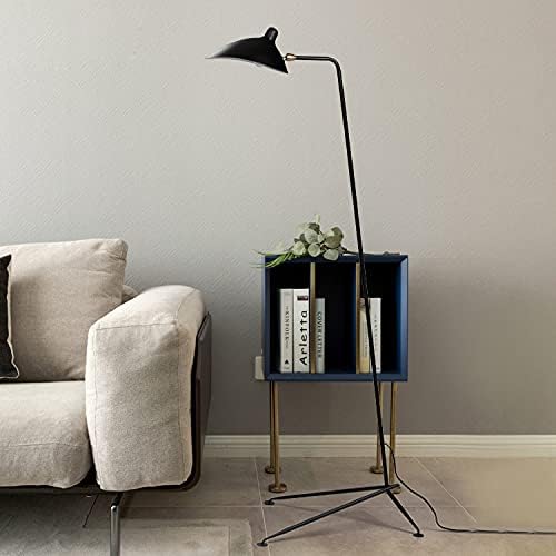 LITFAD Single Light Duckbill Floor Light with Tripod Nordic Style Metallic Rotatable Standing Light Contemporary Bedside Nightstand Lamp in Black for Study Room Living Room Bedroom Hotel
