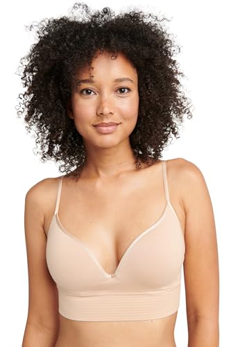 Jockey Eco Seamfree Smooth Eco Plunge Bralette in Beige, GröÃŸe X-Large