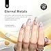 Beetles Metallic Gel Nail Polish Liner Set Silver Bronze Gold 2pcs Gel Liner Nail Art Chrome 3D High-Gloss Effect for Nail Paint Design with Thin Brush DIY French Manicure Curing Requires at Home