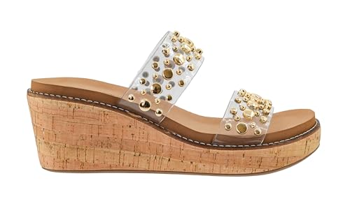 Corkys Footwear Womens Bad Habit Wedge Sandals - Featuring a 2.5-Inch Heel, Double Strap with Metal Studs, and A Plush EVA Insole For All Day Comfort and Wear2