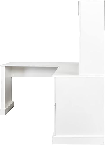 Miniatura 7 de Merax Escritorio para computadora en forma de L, escritorio de oficina en casa con gabinete, cajones y estantería, escritorio de esquina, mesa de