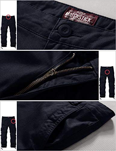Image of Match Men's Wild Retro Multi-Pockets Utility Casual Cotton Cargo Trousers #3357