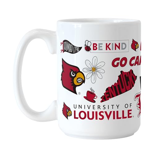 Logo Brands Ncaa Louisville Cardinals Native - Taza De Café De Cerámica De 15 Onzas, Diseño De Iconos Locales, Apta Para Microondas, Colores Llamativos Del Equipo, Regalo Para Ex Alumnos Y Estudiantes