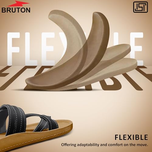 Image of BRUTON Men Men's Flipflop | Ortho | Slippers | Slides | Acupressure | Comfortable Flip Flops