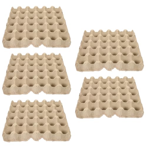 Ciieeo Plateau À Œufs Vide Réutilisable 5 Pièces Carton En Pâte À Papier Pour 30 Œufs Organisateur Empilable Compact Protection Antichoc Pour...