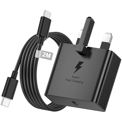 45W USB C Plug and Cable 2M USB C Charger Type C Charger Cable Fast Charging USBC Plug for Samsung Galaxy S26/S25 Ultra/S25/S24/S23/S22/S21/S20FE/S10/A53/A54/A55/A13 Super Fast Charger for Samsung