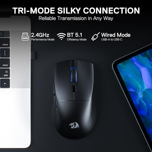 Image of Redragon M618 LIT Wireless Gaming Mouse, 10000 DPI Optical Ergonomic Mouse with 6 Programmable Buttons, 70G Ultra Lightweight, Software Supports DIY Keybinds