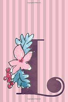 L : Floral Calligraphy Monogram Journal Geometric Golden Line Minimal Frame Undated Lined 6x9