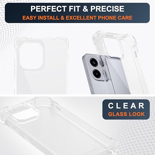 Image of CEDO Cover for OnePlus Nord 6 (5G) | Camera Protection Shockproof Bumper-Edge | 360 Degree Protection Acrylic Crystal Clear TPU+PC | Transparent Back Case Backcover (Transparent)
