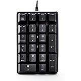Qisan Mechanical Gaming Numeric Keypad/Keyboard 21 Keys Mini Numpad with Cherry MX Blue Switches White Backlight for iMac/MacBook - Black, Magicfore