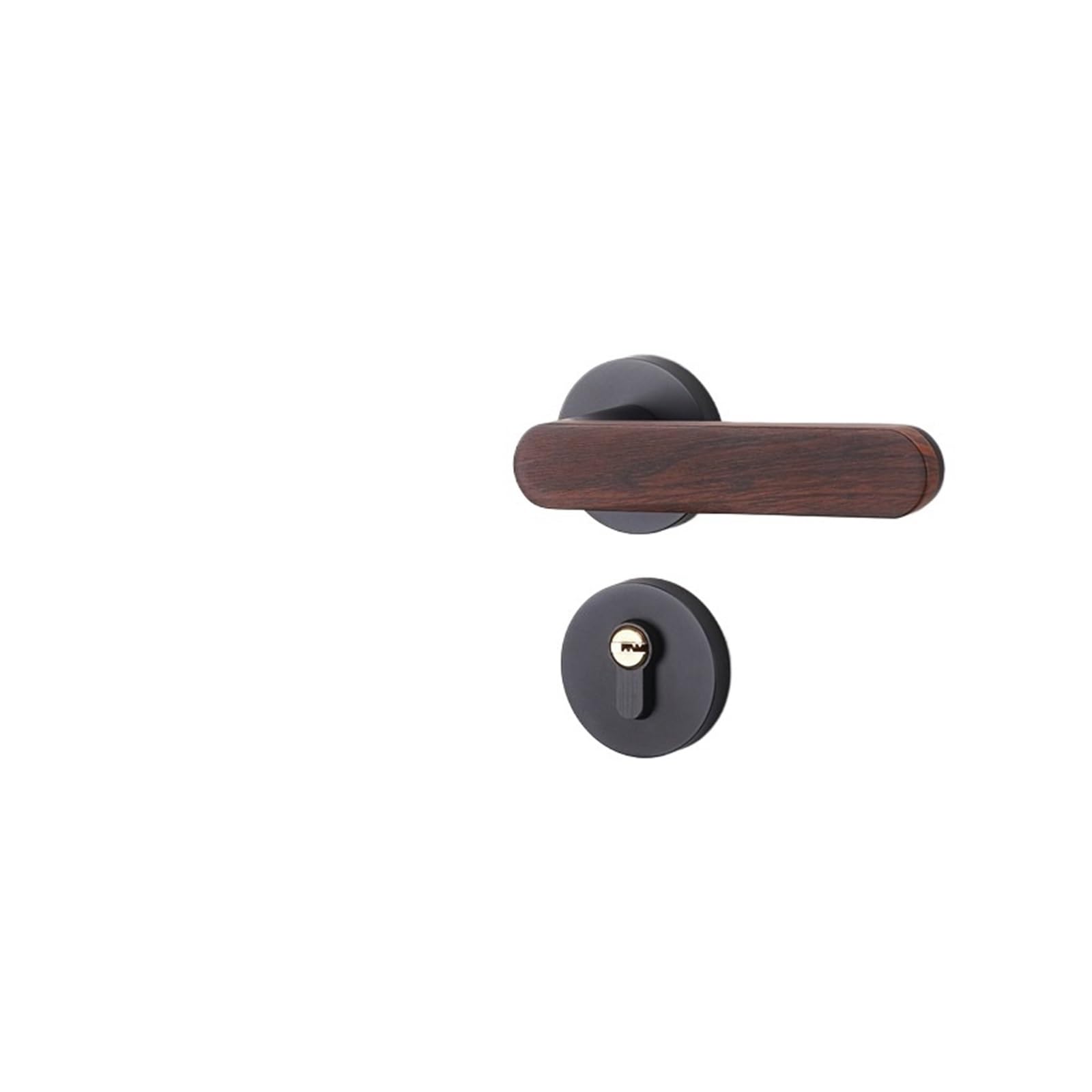 Poignée de porte muette magnétique avec serrure en bois dorée style chinois
