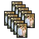 Hoikwo 10 Stück Bilderrahmen Set 13x18 cm, Schwarz Fotorahmen Collage (Mehrere Farbmatten) für Fotos 10x15 mit Passepartout oder 18x13 ohne Passepartout, Wand- oder Tischaufsteller