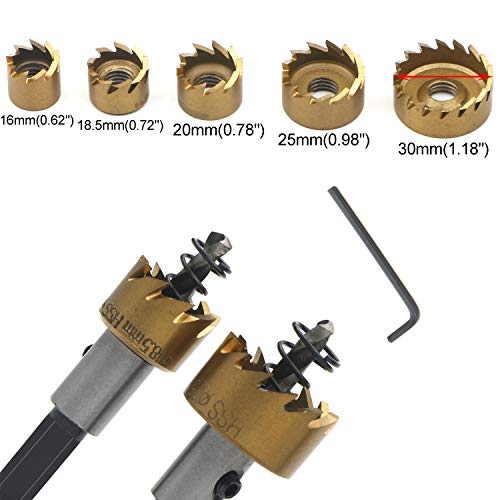 Juego de brocas sierra de taladro HSS acero inoxidable 5 piezas miniatura 2