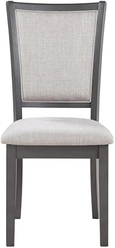 Miniatura 3 de Pemberly Row Sillas de comedor modernas de madera maciza en gris (juego de 2)