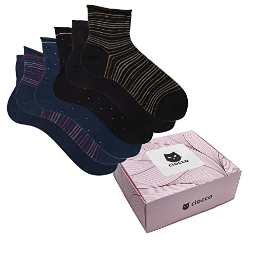 Chaussettes femme courtes Ciocca en coton chaud lot de 6 paires douces