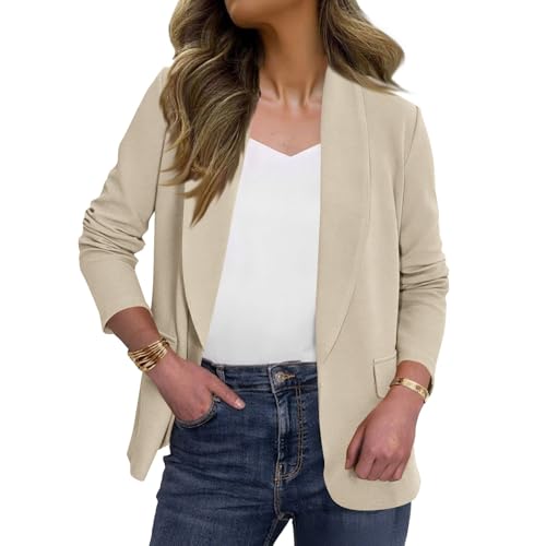 Blazers for Women 2025 Fashion Open Front Lapel Collar Suit Jacket Business Casual Long Sleeve Office Work Blazer2