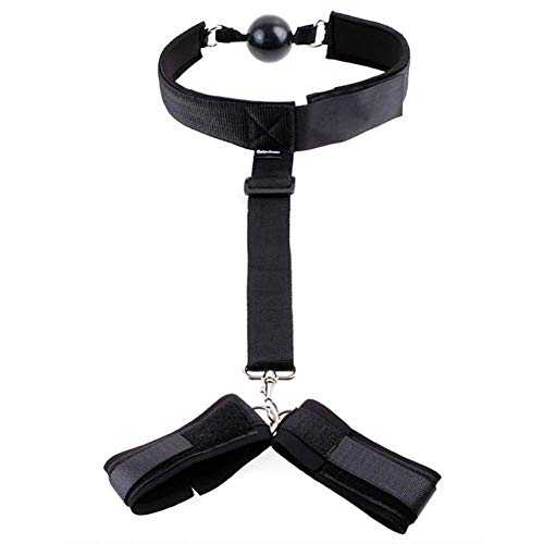Nylon Handcuffs mouth ball Adjustable Alternative Toys (Gray)