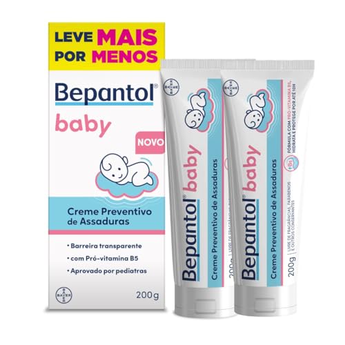 Kit 2 Cremes Pomadas de Assaduras Vit B5 com 200g cada, Total 400g - Bepantol Baby