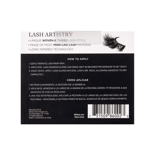 Kiss Lash Couture Masterpiece Fake Eyelashes Style 04, ‘Cruise’, One-Of-A-Kind Luxe Lash, Hand Woven Faux Mink Synthetic False Eyelashes, 1 Pair #TOP2